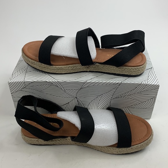 Chase + Chloe Jenea Espadrille Sandals Black Tan Size 9 New NWT - Picture 7 of 13